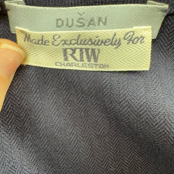 Chic Navy Women's wool open front jacket - Picture 7 of 12